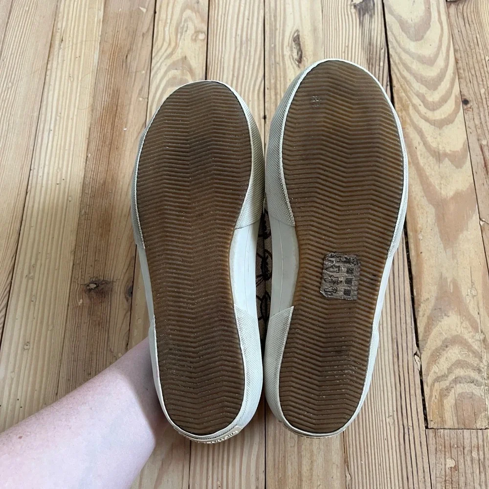Michael Kors Brown Monogram Logo Low Top‎ Sneakers Gold Hardware Womens 7M AP13A